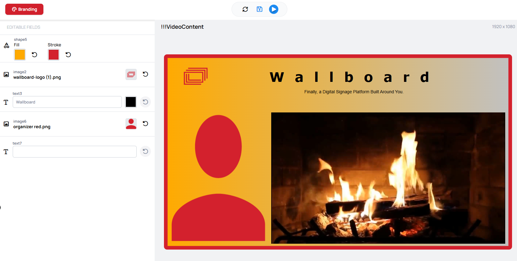 Content with the Default brand kit applied