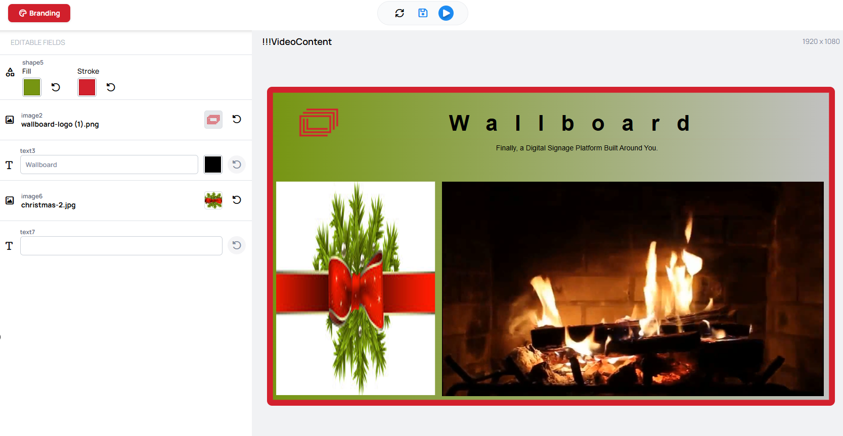 The same content with the xChristmas brand kit applied